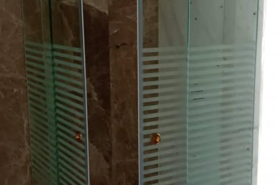 کابین دوش با یراق استیل 304 دو طرفه
